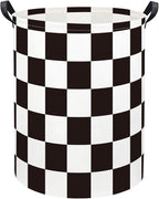 Baby Laundry Basket Kids Hamper Toy Storage Bin for Boys Room Decor Baby Nursery Hamper Gift Baskets for Bedroom Bathroom(Race Flag)