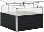 Medium Greenhouse 39.4 x 39.4 x 30.3 in Anthracite Galvanized Steel Frame with Polycarbonate Panels for Outdoor Garden Patio Balcony