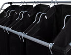 vidaXL Laundry Sorter with 4 Bags Black Gray Cart Organizer Clothes Basket