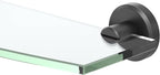 Gatco 5456MX Locke Glass Shelf, Matte Black/Wall Mounted 20.13" X 5.38" Tempered/Floating Rectangle Glass Shelf for Bathroom