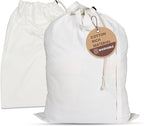 LFH Home Cotton Canvas Extra Large Laundry Bag with Handle, Heavy Duty Drawstring Closure Washable Laundry Bags School Travel, Home, Hotel, College Dorm, Organizer Sack, Toys 28x36-White