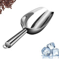 Set of 1 Ice Scoop, Stainless Steel Kitchen Ice Scoop for Canisters or Ice Maker, Food Scoops for Canisters, Freezer, Flour, Dry Foods, Coffee Beans, Pop Corn, Pet Dog Cat Food (Stainless Steel-L)