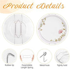 Bilillo 12 Pieces Invisible Wall Plate Hangers 6/8/10 Inches Wall Plate Hangers Stainless Steel Decorative with 12 Pieces Hook with Nails Suitable for 6-11 inch Decorative Antique and Arts(Silver)