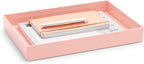 Poppin Stackable Large Accessory Tray - Modular Lacquer Desk Trays for Office Organization, Color-Coordinated Office Supplies for Desk, Paper Trays (Blush Pink, Large Accessory)