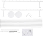12 Layers 120cm White Wall Display Stand Wrapping Paper Ribbon Organizer Holder Storage Scarf Tie Belt Towel Spool Sewing Tool Hijab Metal Shelving for Home, Retail Stores, Flower Shop, Studio
