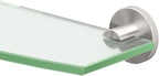 Gatco 4696 Channel Glass Shelf, Satin Nickel/Wall Mounted 20.13" x 5.25" Tempered/Floating Rectangle Glass Shelf for Bathroom