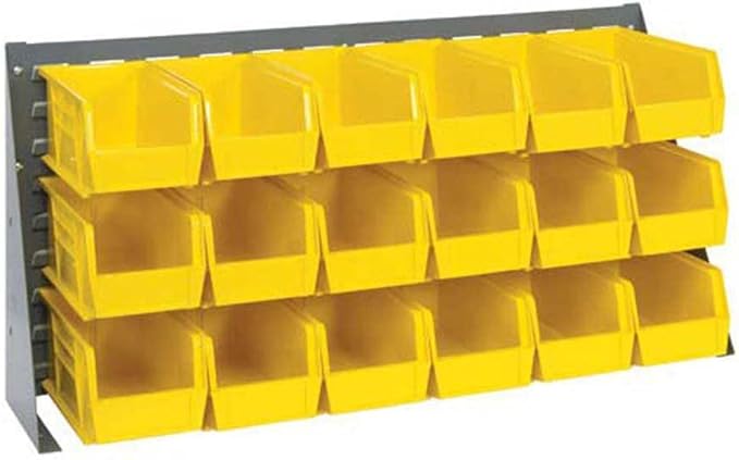 Quantum Storage Systems QBR-3619-230-18YL Ultra Bin Complete Bench Rack Package with 18 Ultra Bins, 36" x 8" x 19" , Yellow