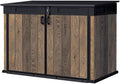 Keter Signature Collection All Weather Outdoor Storage Shed – Durable Resin Garden Shed with Built‑in Ventilation, & Lockable Double Doors – Walnut Finish
