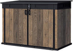 Keter Signature Collection All Weather Outdoor Storage Shed – Durable Resin Garden Shed with Built‑in Ventilation, & Lockable Double Doors – Walnut Finish