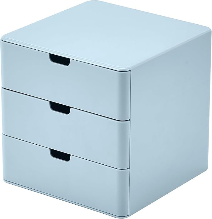 3-Drawer Vanity Organizer, Compact Storage Organization Drawers Blue