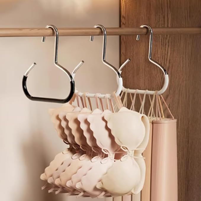 Durable Steel Hangers: Maximize Closet Space with Versatile Storage, Non-Slip Stainless Steel Clothes Rack Organizer for Hats, Ties, Scarves, Clothes (3, White)