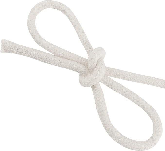 FUNSUEI 328 Feet #8 Sash Cord, 1/4 Inch Cotton Sash Cord, White Sash Cords for Window, Clotheslines, Decoration, Tie Down, Camping