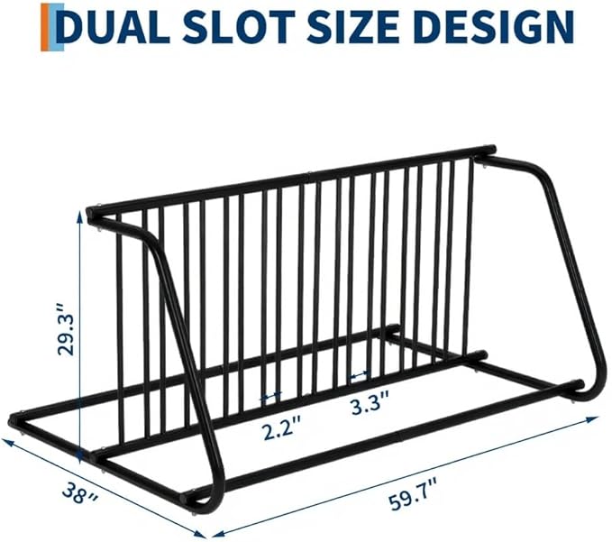 Floor Bike Rack,Double-Side 10-Bike Rack 60" L,Grid Bike Rack In Ground,Freestanding Bicycle Floor Parking Stand,Stand Bike Racks for Garages Streets Yards Bike Events