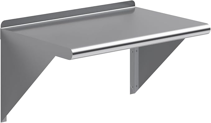 AmGood 24" Long X 16" Deep Stainless Steel Wall Shelf | NSF Certified | Appliance & Equipment Metal Shelving | Kitchen, Restaurant, Garage, Laundry, Utility Room