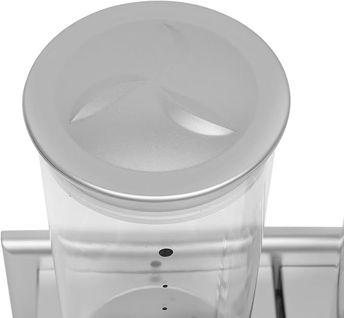 101oz Wall Mount Dry Goods Dispenser, Double-bucket Dry Cereal Dispenser Grain Dispenser Grid Grain Storage Bin Kitchen Storage Organizer, Dry Food Cereal Dispenser For Food Nuts Flour Maker (Silver)