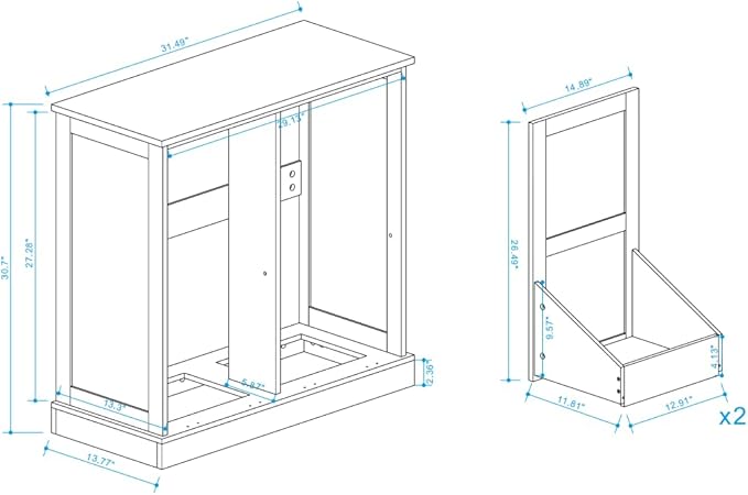 Tilt Out Laundry Sorter Cabinet with 2 Removable Liner Bags,Divided Laundry Hamper Cabinet with Semi-Circular Metal Handle and Barn Door for Space Saving (Style-01)