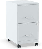 Staples 2-Drawer Vertical File Cabinet, Letter Size Documents, Lockable & Mobile, 18" D x 14" W x 26.3" H, Gray
