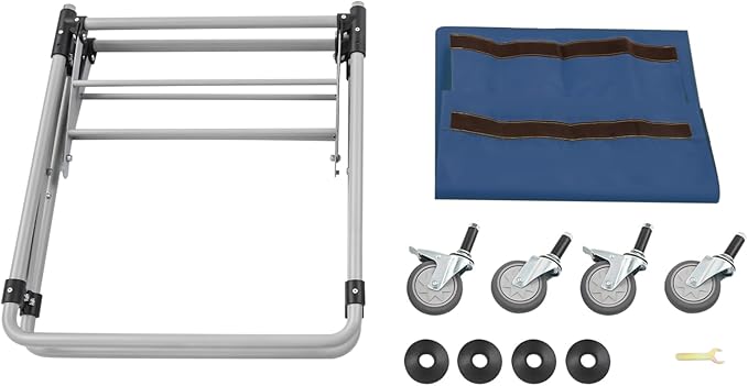 Commercial Laundry Cart with Wheels, 220LBS Capacity Heavy Duty Rolling Laundry Sorter with Steel Frame and Waterproof Oxford Cloth, Folding Laundry Hamper with Removable Bag for Home & Hotel (Blue)