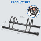 Metal Bike Storage Rack, Floor Stand for 3 Bicycles, Outdoor Loop Parking Holder for Garage, Shed (1 paragraph)