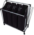 Laundry Sorter, 4 Removable Sorting Bags, Steel Frame with Casters, Non-Woven Material, for Laundry Room, Utility Room or Closet