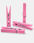 Pink Clothes Pins for Baby Shower 2.9" 50 Pack (Colored Clothespins Cheer Pin for Backpacks Decorations Team Games Decorative Crafts Pegs Photos Pictures Decoration Clip Clothing Hanging Closepins)