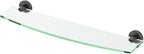 Gatco 5456MX Locke Glass Shelf, Matte Black/Wall Mounted 20.13" X 5.38" Tempered/Floating Rectangle Glass Shelf for Bathroom