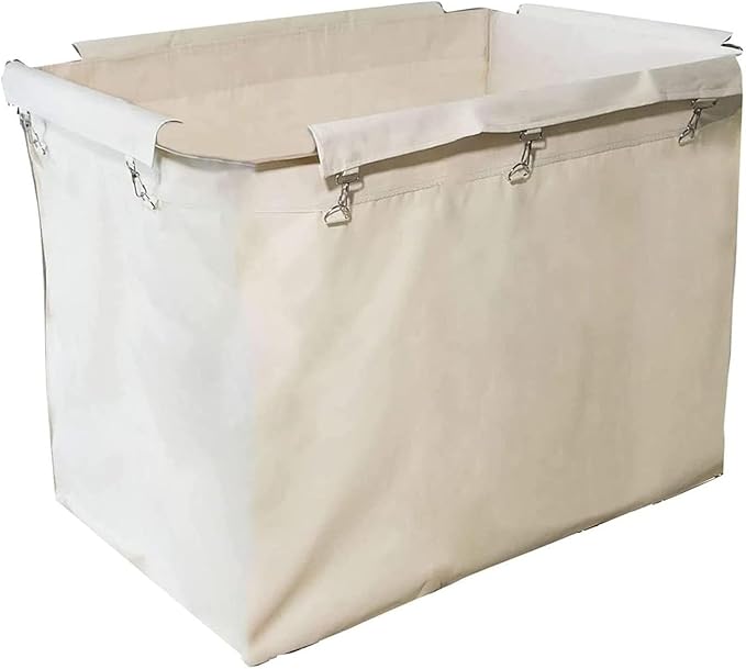 Large Rolling Laundry Cart for Commercial/Home, Replacement Laundry Cart Liner Bag, Removable Waterproof Liner Bag, Large Waterproof Thick Oxford Cloth Bags for Storage Cart(Beige)