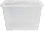 Life Story 6 Liter Shoe, Accessory, and Closet Plastic Storage Box Multi-Purpose Lidded Stacking Tote Containers, Clear (30 Pack)