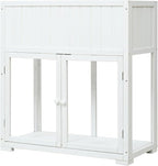 Patio 35.4''x17.7''x37.4'' Mini Wood Cold Frame, Compact 2 Doors Garden Greenhouse with Wheels, Raised Bed with Liner for Indoor Outdoor Use (White)
