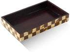 Handicrafts Home Small Bathroom Tray for Countertop, Resin Inlay Vanity Tray for Perfume & Cosmetics, Guest Towel Holder, Decorative Serving Tray for Bathroom,10x6, Vintage Decor, Brown Bathroom Tray