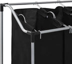 vidaXL Laundry Sorter with 4 Bags Black Gray Cart Organizer Clothes Basket