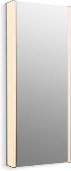 Kohler 81147-SLE-DA1 Maxstow Frameless Medicine Cabinet Mirror with Lights, LED Light, Mirror Door & Staggered Shelves, Rectangular Frame, 17 in. W x 40 in. H