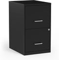 STAPLES 2-Drawer Vertical File Cabinet, Letter Size Documents, Lockable, 18.9" D x 14.3" W x 24.1" H, Black
