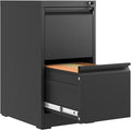 2 Drawer File Cabinet with Lock,Metal Vertical Filing Cabinets for Home Office,Heavy Duty File Storage Cabinet for Letter/Legal/A4/F4 Size File,Assembly Require (Black, Vertical 2 Drawer)