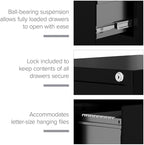 Lorell LLR42291 2-Drawer Vertical File, 15" x 22" x 28, Black
