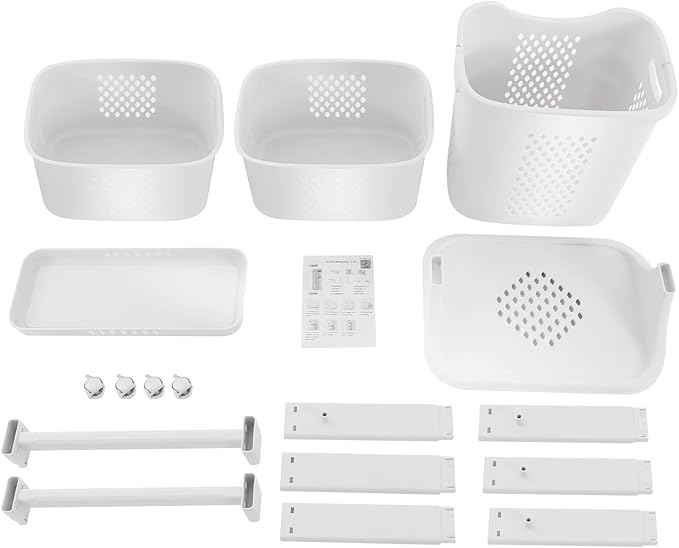 Rolling Laundry Basket Laundry Sorter, 3 Tier Laundry Hamper Basket Sorter,Wash Clothes Storage Organizer Shelf Rolling Cart