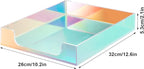 Acrylic Letter Tray, Iridescent Letter Organizer Storage A4 Paper File Tray Accessory Tray Single-Tier Desktop Document Holder with Non-Slip Rubber Pads and Stackable for Office and Home Use