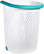 Plastic Rolling Laundry Basket with Pop-Up Handle & Wheels – 70.52 Liter (2 Bushel) Capacity, Ventilated Design, Easy to Clean, For Home & Laundry Room