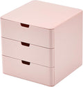 3-Drawer Vanity Organizer, Compact Storage Organization Drawers Small Size Pink
