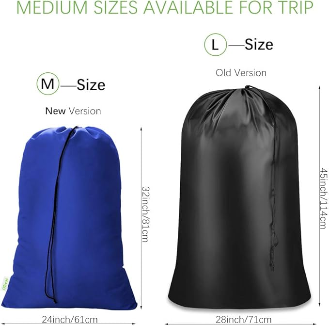 OTraki 24x32 Inch Laundry Bags XL Travel Laundry Bag Machine Washable Dirty Clothes Organizer with Drawstring Closure Heavy Duty Laundry Storage Bags, Drying Do Not Exceed 176℉ Blue