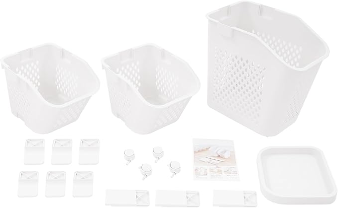 3/4 Tier Rolling Laundry Baskets Cart With Wheels,Laundry Hamper Sorter, Plastic Clothes Storage Hamper,for Kitchens, Laundry Rooms,Bedrooms (White-3)