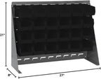 Quantum Storage Systems QBR-2721-220-24YL Solid Louvered Panel Bins Bench Rack 9 Shelves 24 Ultra Stack & Hang Yellow Bins 21" H x 28" W x 8" D
