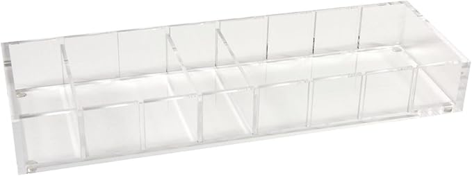 russell+hazel Acrylic Compartment Bloc, 12” x 4” x 1.5," 3 Moveable Dividers, 1 Count, 98141
