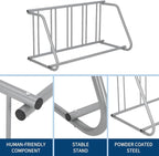 Floor Bike Rack,Single-Side 5-Bike Rack 60" L,Grid Bike Rack In Ground,Freestanding Bicycle Floor Parking Stand,Stand Bike Racks for Garages Streets Yards Bike Events