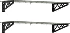 SafeRacks Wall Shelves - 2 Pk 12"x36" Wall Mountable Shelving Unit for Storage Rack, Pantry Shelves, or Utility Shelving, Heavy Duty Shelves w/ 4 Versatile Accessory Hooks, 300lbs Capacity, Hammertone