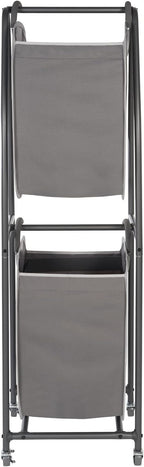 Neatfreak - 2 Tier Laundry Sorter - Laundry Hamper With Wheels & 2 x Laundry Basket Tote Bags For Dirty Clothes, Towels, Blankets, Bathroom Storage & Laundry Room Organization