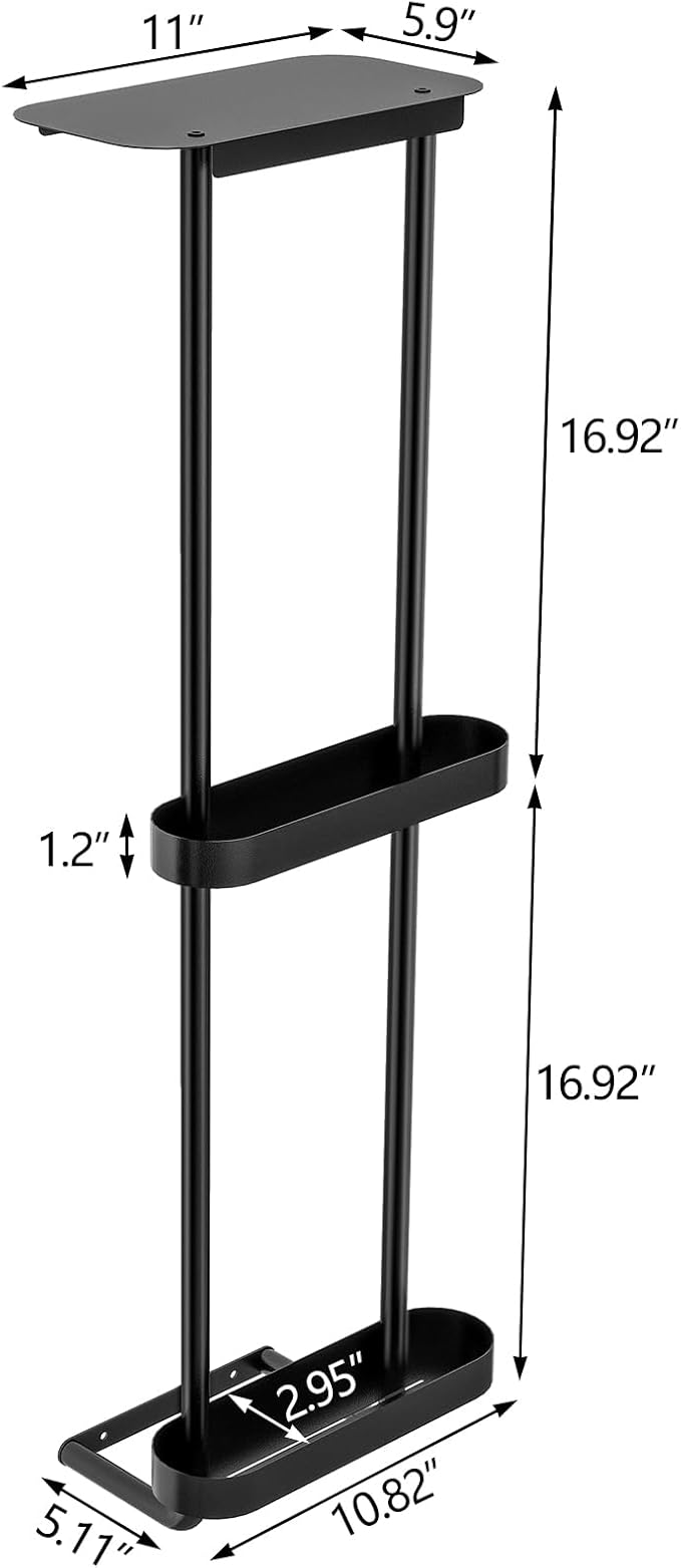 Bathroom Towel Storage, 36.4 Inch Towel Racks for Bathroom Wall Mounted with Shower Caddy with Metal Shelf, Black