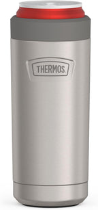 THERMOS ICON SERIES, Slim Beverage Can Insulator - 12 Ounce, Matte Stainless Steel - Vacuum Insulated