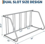 Floor Bike Rack,Single-Side 5-Bike Rack 60" L,Grid Bike Rack In Ground,Freestanding Bicycle Floor Parking Stand,Stand Bike Racks for Garages Streets Yards Bike Events