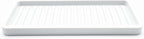 Happitasa Silicone Kitchen Sink Organizer Tray, Sponge Holder and Countertop Protector | Bathroom and Kitchen Soap Dish and Dispenser Tray (White, 9"x3.5", 5.6 Ounces)